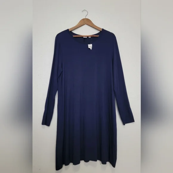 NWT GAP Blue Long Sleeve Tunic Midi Dress - Picture 1 of 4